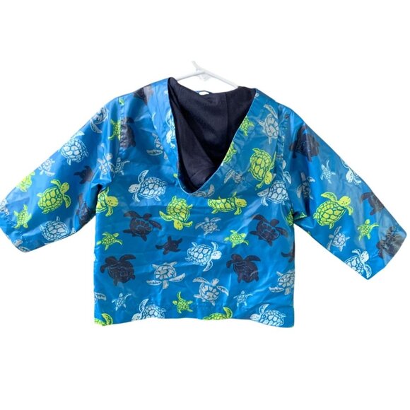 Oshkosh bgosh Boys Sz 2T Blue Turtle Raincoat Hooded Rain Coat Jacket - Picture 3 of 3